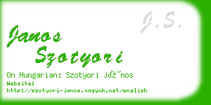 janos szotyori business card